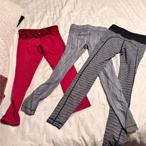 Women’s Red and Gray Lululemon Leggings Set